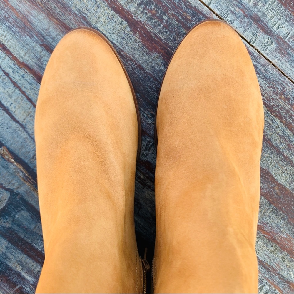 ALDO NEW Camel Ombre Tan Leather Zip BlockHeel Chelsea Boots - Picture 6 of 16